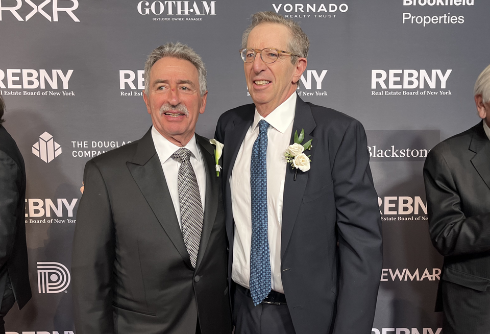 Fried Frank's John Mechanic and Rudin Management Co.'s Bill Rudin on REBNY's red carpet at the 129th annual gala.