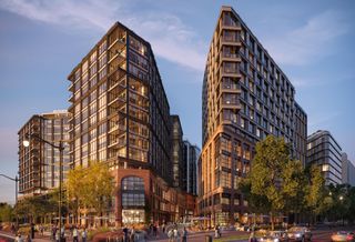 Rendering of The Stacks development in Buzzard Point, created through a joint venture between Akridge, National Real Estate Advisors (National), and Blue Coast Capital and Bridge Investment Group 