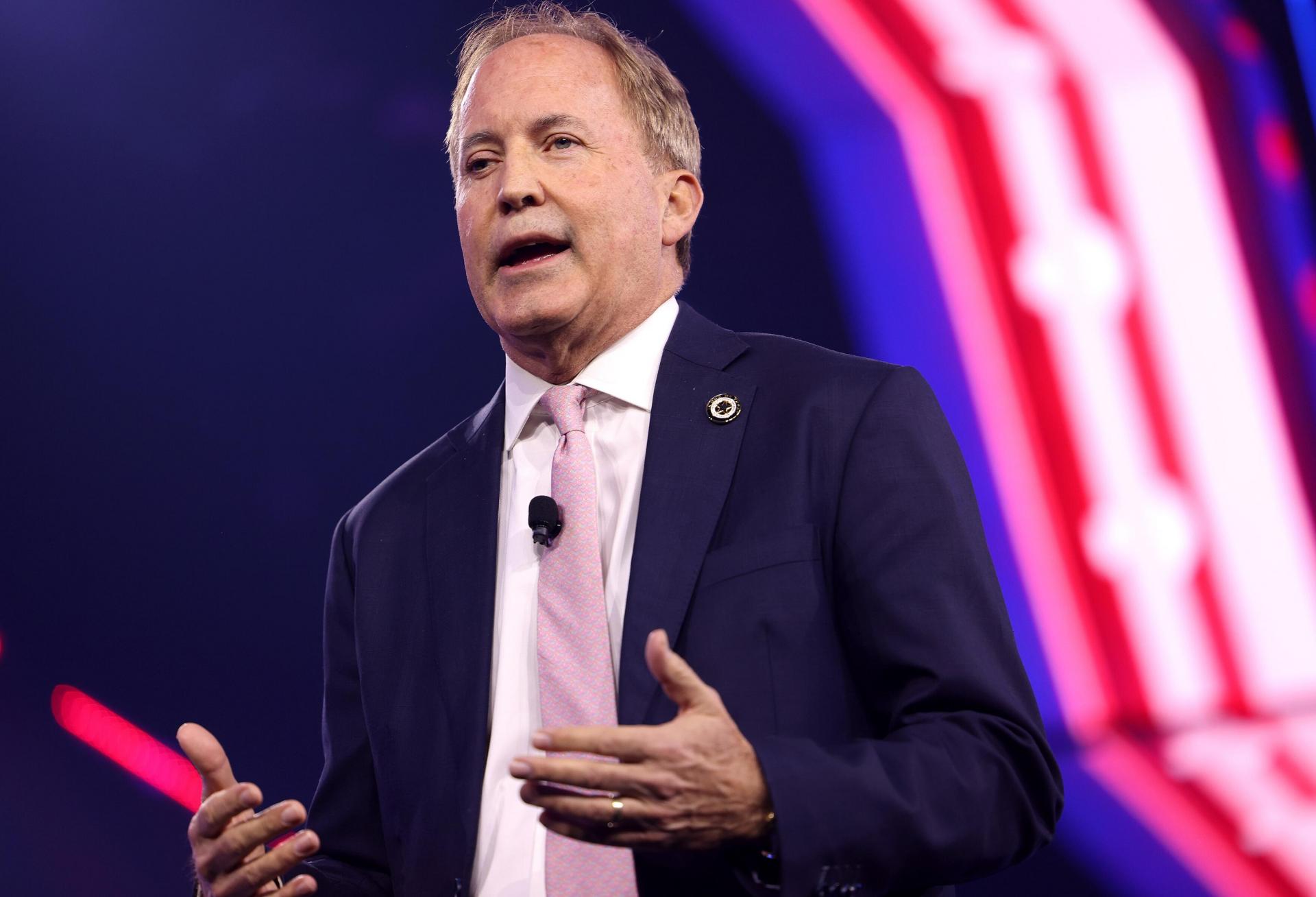 Texas Attorney General Ken Paxton speaking at event