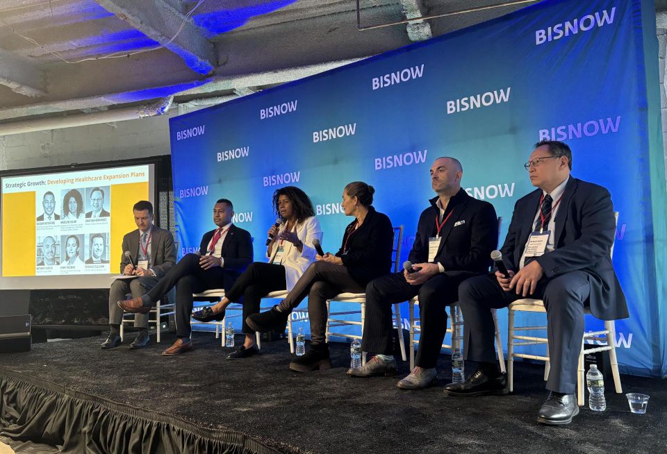 Herrick Feinstein LLP's Patrick O'Sullivan, New York Blood Center Enterprises' Vaughn Ratchford, Columbia University Medical Center's Madeline Julian, Group PMX's Jenny Freeman, HDR's Anthony Caputo, Gilsanz Murray Steficek's Jonathan Hernandez