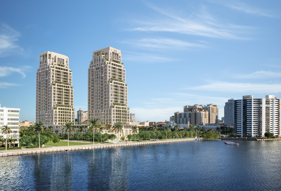 Rendering of South Flagler House, a luxury condo project from Related Ross financed with $600M in construction loans.