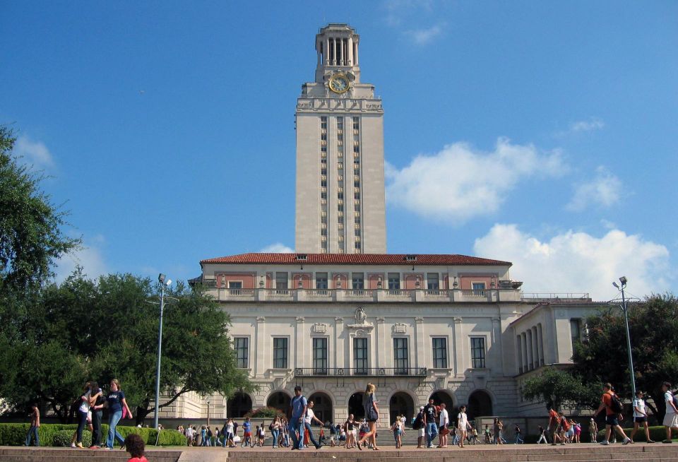 UT Tower, on campus at the University of Texas at Austin.