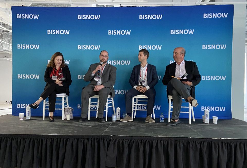 Clean Energy Venture Group's Wanda Reindorf, Nuveen Green Capital's Mike Doty, Samuels & Associates' Greg Contente and Evolution Sustainability Group's Chuck Hurchalla.