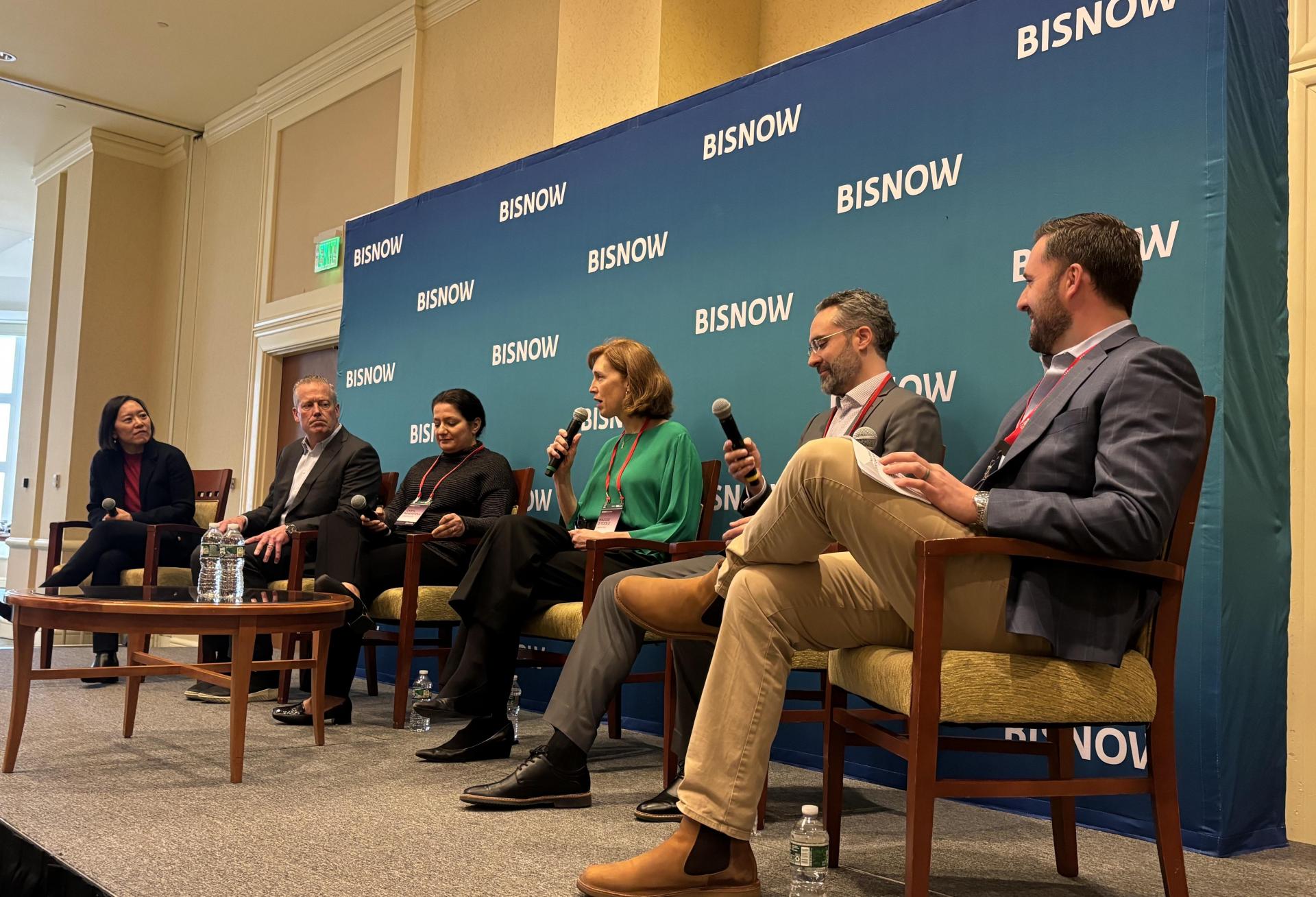 State of Massachusetts' Yvonne Hao, The HYM Investment Group's Tom O'Brien, CannonDesign's Tzveta Panayotova, LabCentral's Maggie O'Toole, HDR's Matthew Fickett and Wise Construction's Alexander Main.