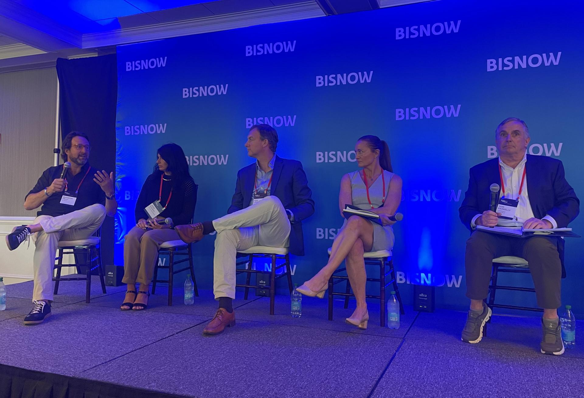 R.J. Kelly's Brandon Kelly, City of Manchester's Jodie Nazaka, Jones Street's Eric LeClair, Brady Sullivan's Megan Hilson and Cushman & Wakefield's Tom Farrelly.