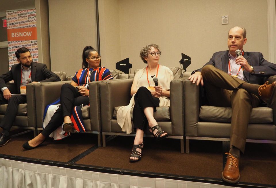 McGuireWoods' Scott Adams, Combined Properties' Aisha Hill, Pennrose's Christine Robertson and Washington Real Estate Investment Trust's Ed Murn