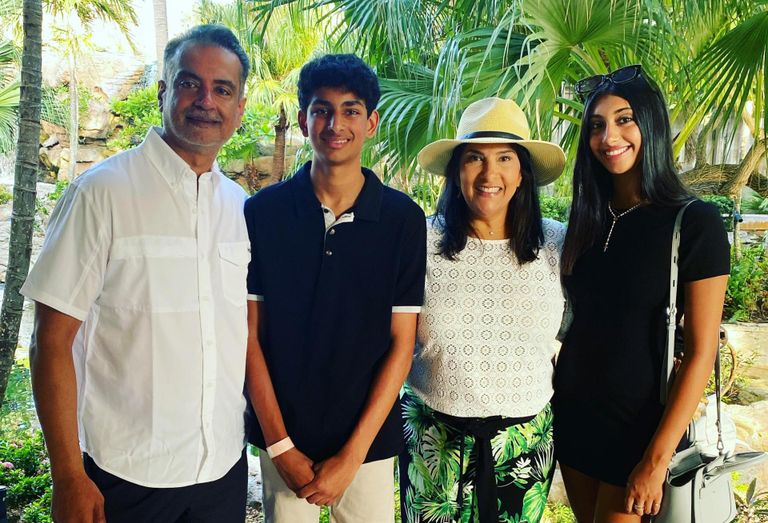 Simmi Jaggi with her husband and children