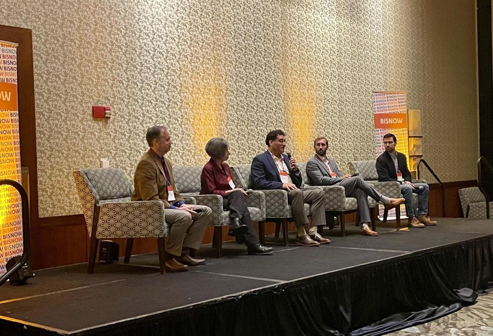 Pierce Atwood's Gareth Orsmond, Cambridge Department of Public Works' Ellen Katz, Trammell Crow's Mark Shraiberg, VHB's Seth Lattrell and Celsius Energy's Joshua Soble.