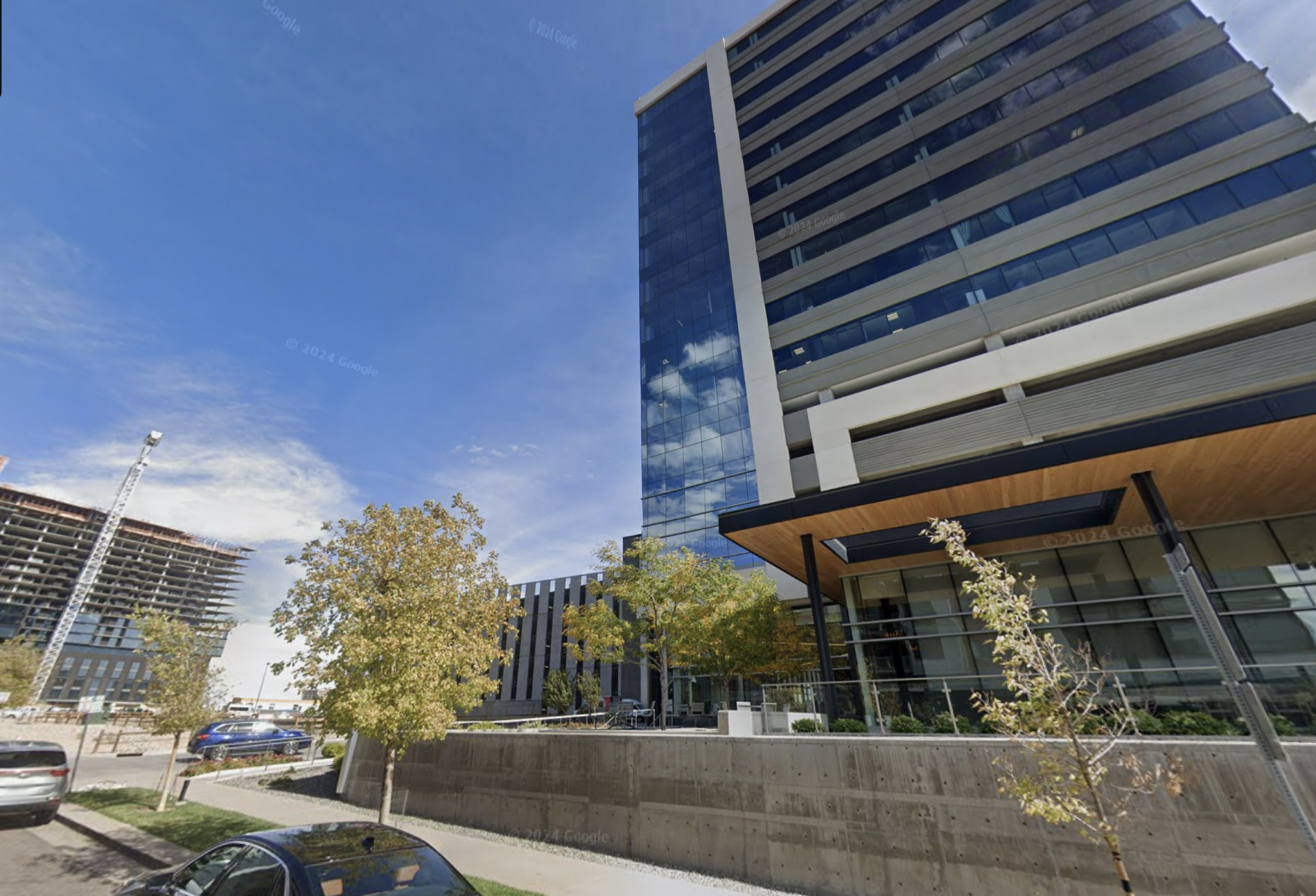 A Google Maps Street View image of 7001 E. Belleview Ave near the new towers, which is home to Western Union and, soon, Jacobs.