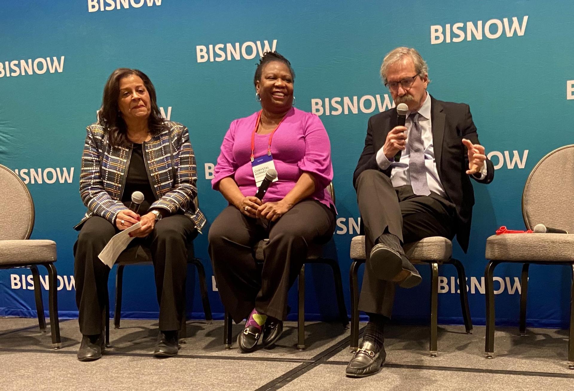 Colliers' Jeanne Pinado, MassHousing's Chrystal Kornegay and Winn Cos. Larry Curtis.