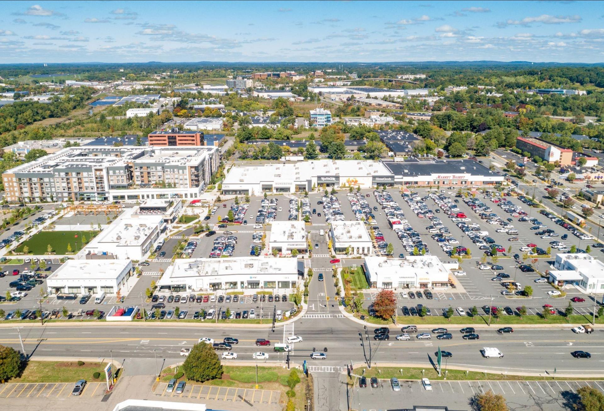 The 201K SF Woburn Village in Woburn was one of two properties that received a $90M loan from PGIM.