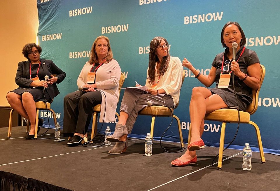 The City of Cambridge's Iram Farooq, Kendall Square Association's Beth O'Neill Maloney, Sullivan & Worcester's Jennifer Schultz and the State of Massachusetts' Yvonne Hao.