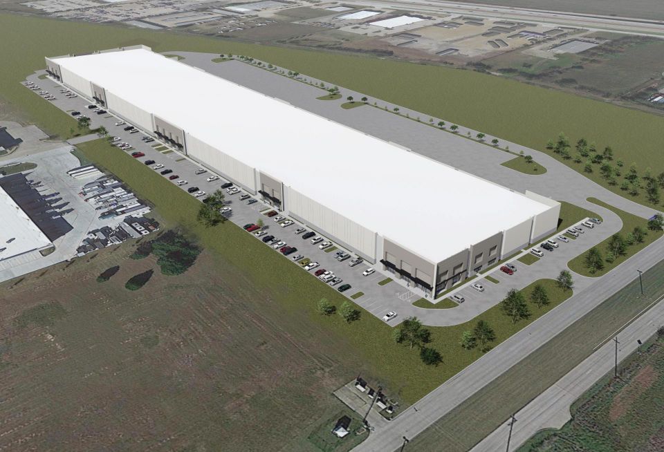 aerial rendering of warehouse