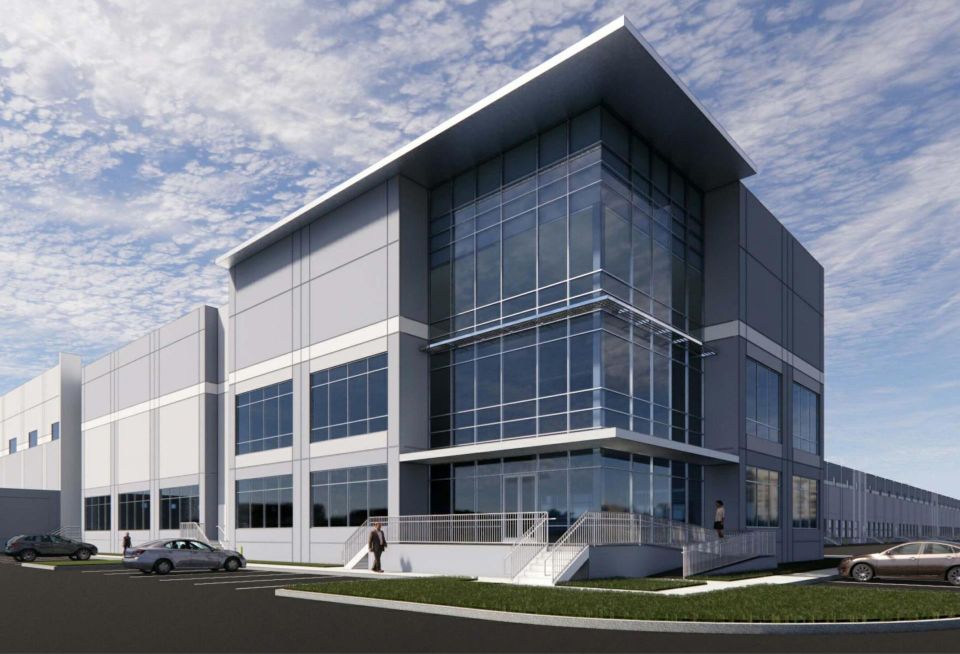 A rendering of the 1.2M speculative warehouse project under construction in TGS Cedar Port Industrial Park.