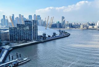 The River Thames in London looking towards Canary Wharf