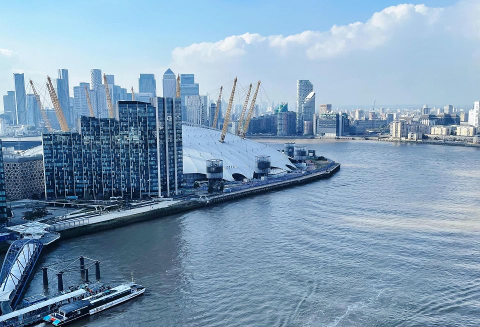 The River Thames in London looking towards Canary Wharf
