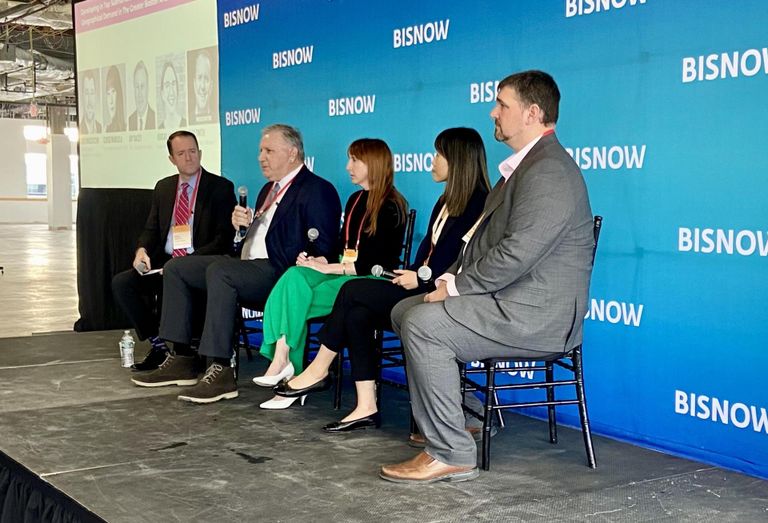 Vicinity Energy's Rick Smith, Integrated Builders' Jay Dacey, HGA's Gail Hammett, CBRE's Cerise Marcela and The Lightstone Group's Chris Maciejczak.