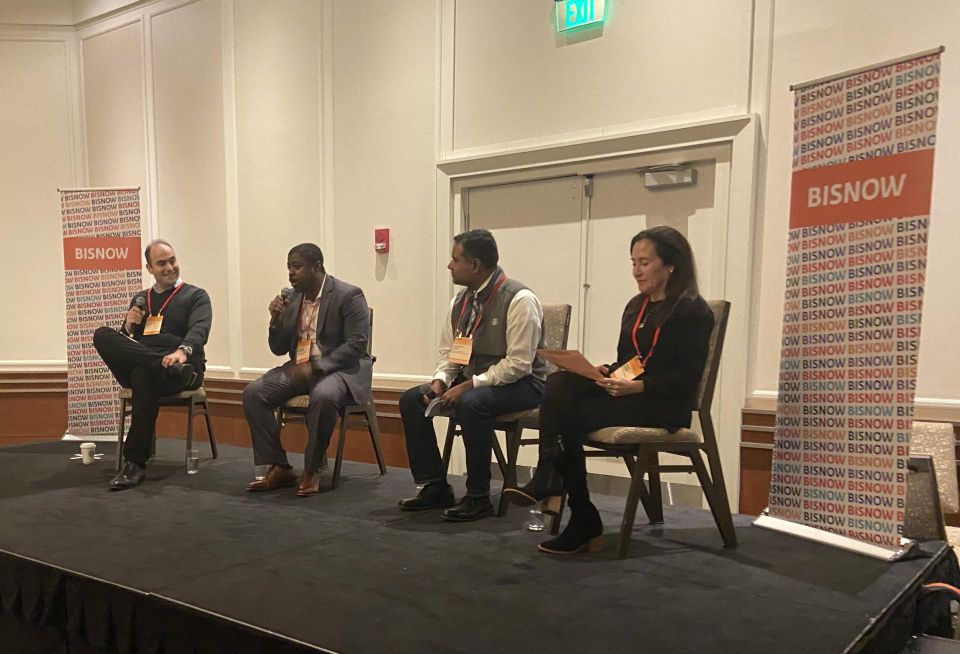 Cobu's Benjamin Pleat, Legacy Real Estate Development's Jerrod Delaine, Fenway Community Development Corporation's Suneeth John and Invesco Real Estate's Lesley Lisser.