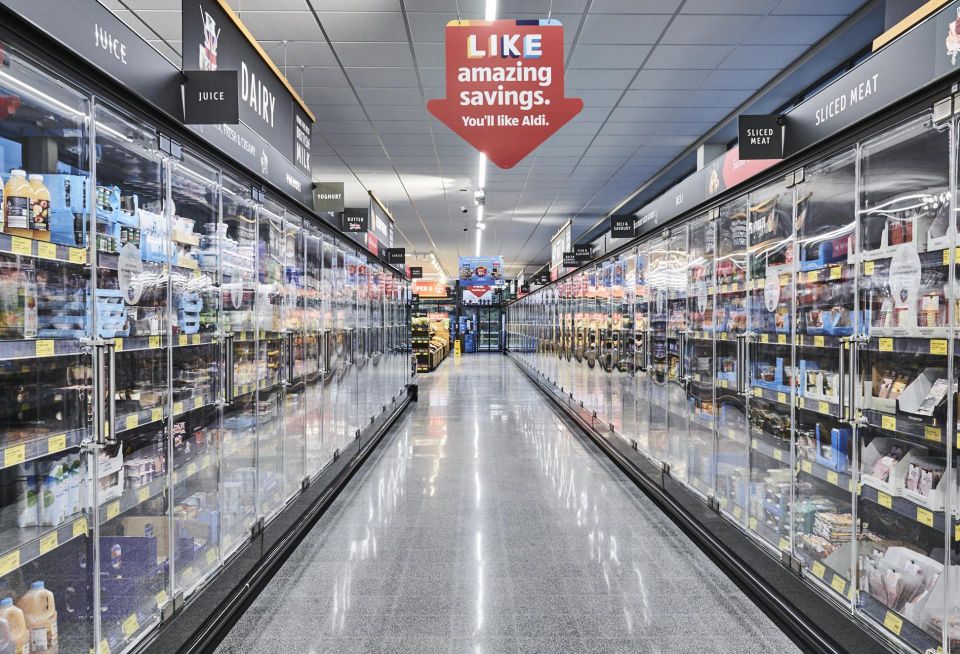 Supermarket aisle in Aldi