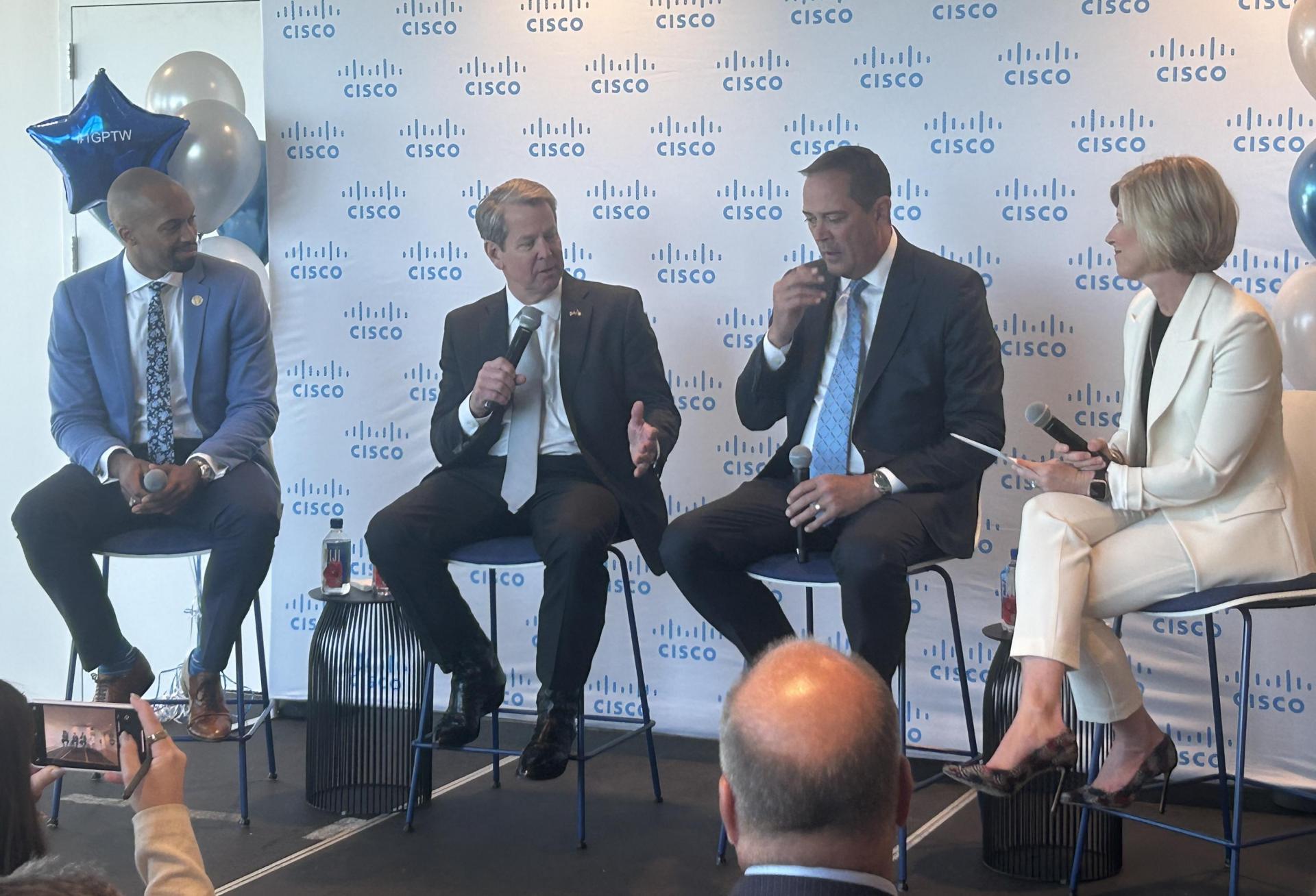 Chuck Robbins, Cisco Chairman and CEO

Gov. Brian kemp


·        
Katie Kirkpatrick, President, Metro Atlanta Chamber of Commerce 


·        
Donald Beamer Jr., Senior Tech Advisor, Office of the Mayor 

