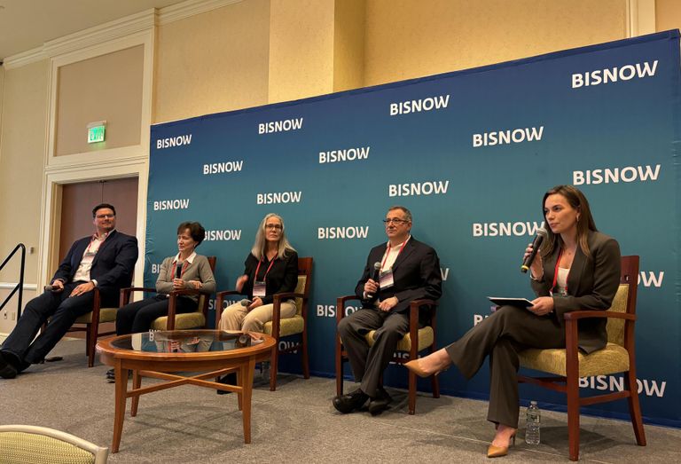 Portal Innovations' Joe Collura, UMass Lowell's Mary Ann Pichard, Stantec's Ginger Desmond, Mansfield Bio-Incubator's Alexander Margulis and Neoscape's Kate Shapard.