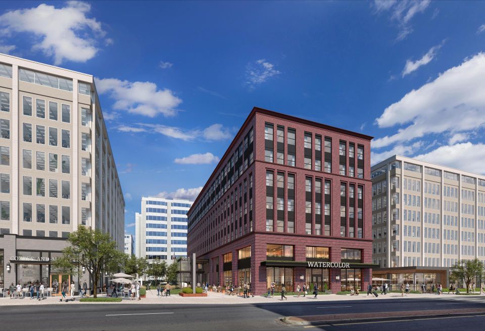 A rendering of the hotel Network Realty plans to build at the Union Square office property on North Capitol Street.