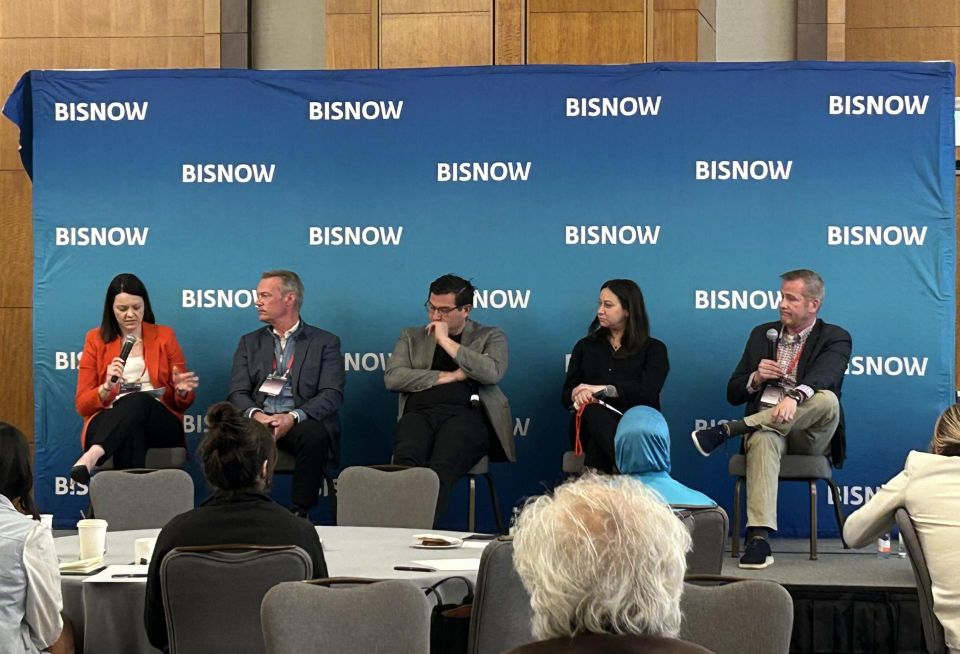 Panelists speak at Bisnow's Denver Hospitality, Mixed-Use and Retail Summit