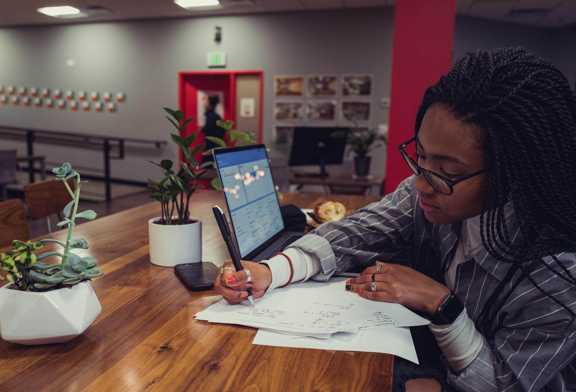 Woman at coworking space