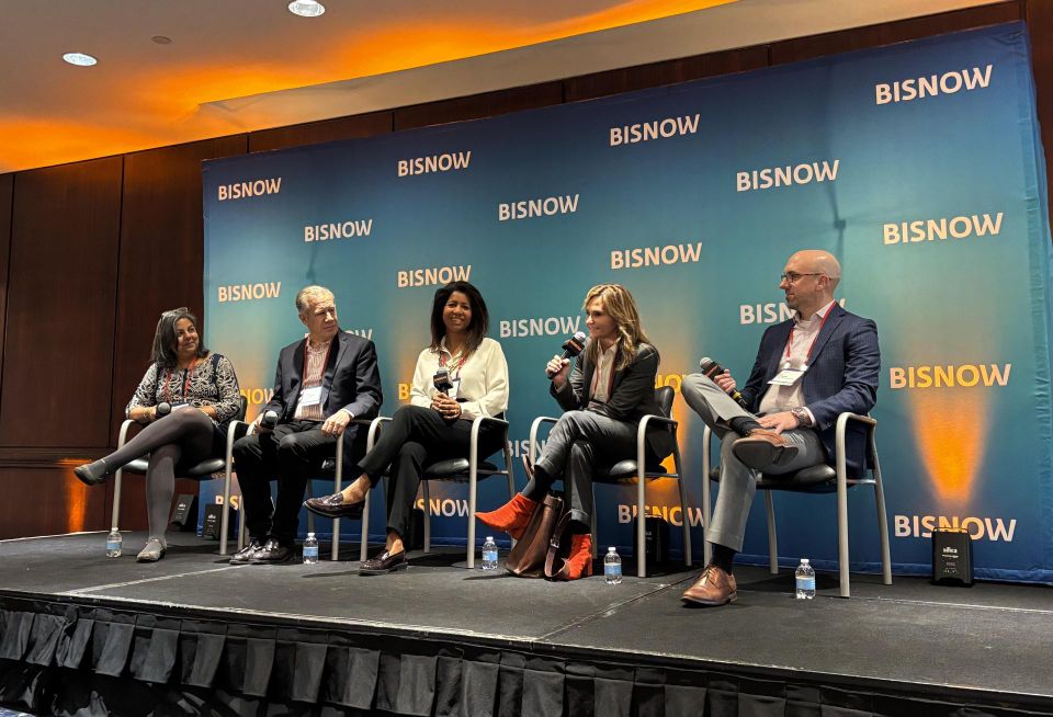 East Egg Project Management's Yasmeen Ahmed Pattie, Janus Property Company's Scott Metzner, Columbia University Medical Center's Madeline Julian, KPF's Georgina Lalli, King Street Properties' Ed Jaram