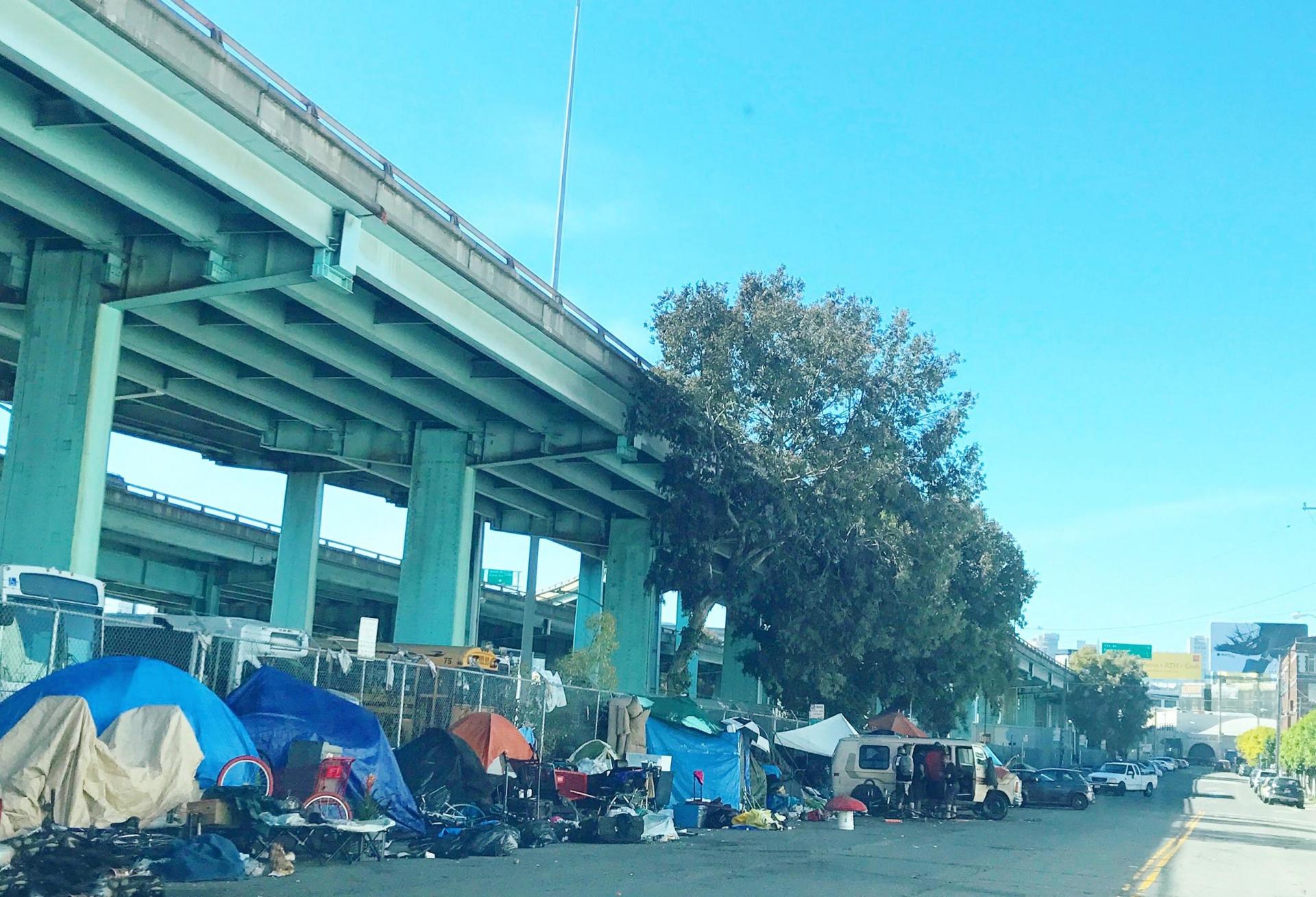 A homeless encampment in San Francisco.