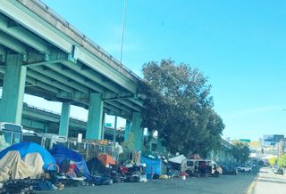 A homeless encampment in San Francisco.