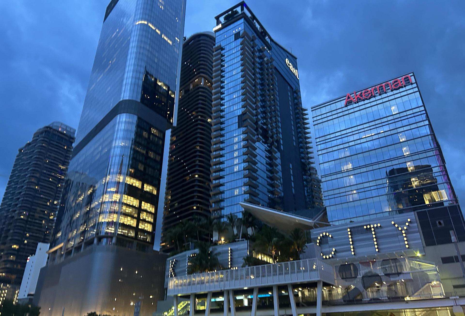 Brickell Office Towers 830 Brickell on the left