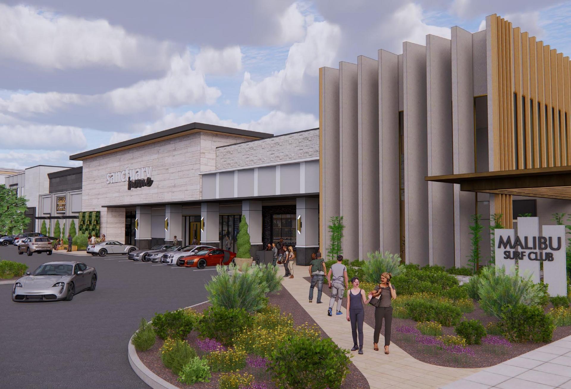 A rendering of the redevelopment plans for Post Oak Plaza, along Post Oak Boulevard in Uptown Houston.