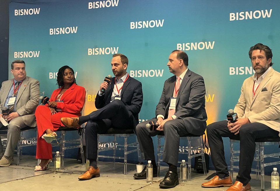 CUBE 3's Matt Bluette, Group PMX's Danei Wallen, Atkins Cos.' Cory Atkins, Memorial Sloan Kettering Cancer Center's Jeffrey Lynn and Remedy Medical Properties' Joe Magliochetti said onstage at Bisnow’s New York Healthcare Real Estate Conference.