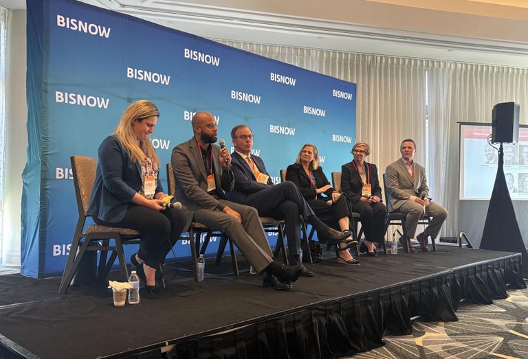 Redgate's Jennifer Sutherby, East Boston Neighborhood Health Center's Greg Wilmot, Harvard Street Neighborhood Health Center's Charles Murphy, Dana-Farber Cancer Institute's Wendy Gettleman, HDR's Jessica Stebbins and Wise Construction's Eric Libby.