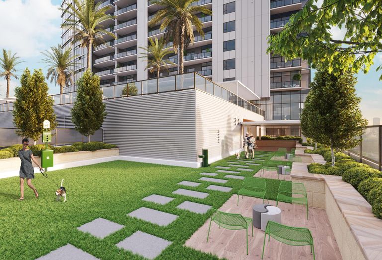 The dog park at Midtown Houston's Drewery Place 