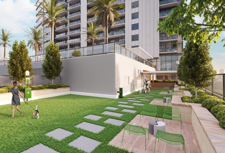 The dog park at Midtown Houston's Drewery Place