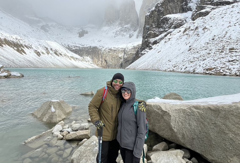 Jamil Lacourt and his wife hiking in Chile, Patagonia, earlier this year.