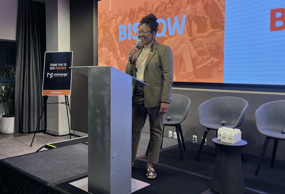 NYC Housing Preservation and Development Deputy Commissioner for Asset Management, Alicka Ampry-Samuel onstage at Bisnow's 2026 New York Multifamily Development and Investment Conference.