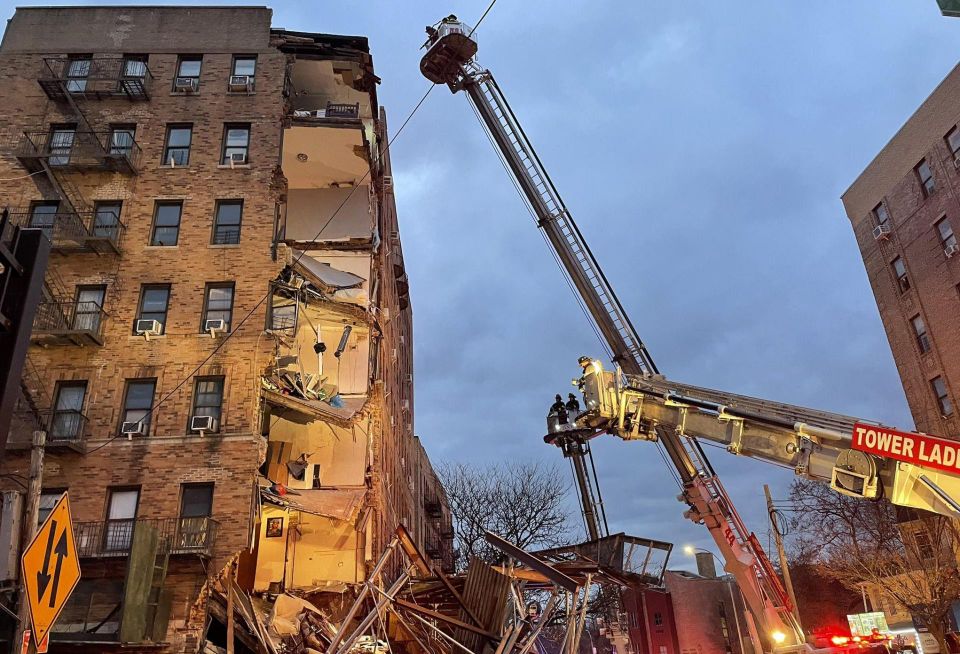 1915 Billingsley Terrace, a 46-unit multifamily property in the Bronx that partially collapsed Monday afternoon years after inspectors issued warnings over its structural integrity.