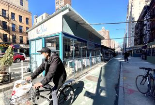 An outdoor dining shed has taken over multiple parking spots on the Upper East Side.