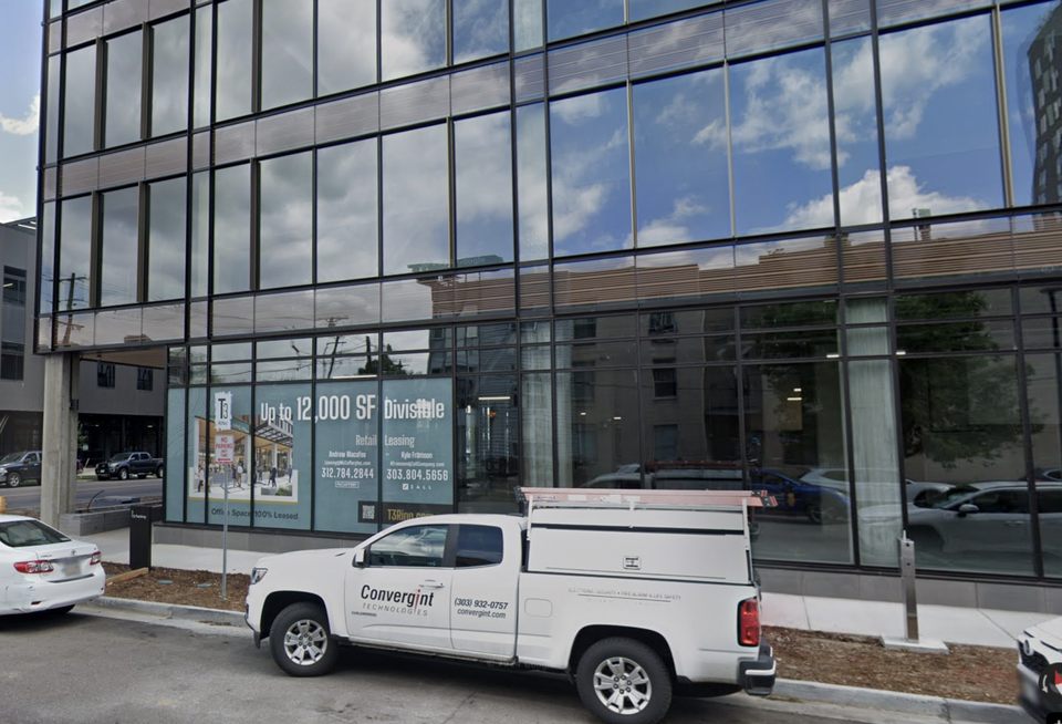A Google Maps image of a new multifamily development near River North Brewery's Blake Street Taproom in RiNo with 12K SF of vacant ground-floor retail.