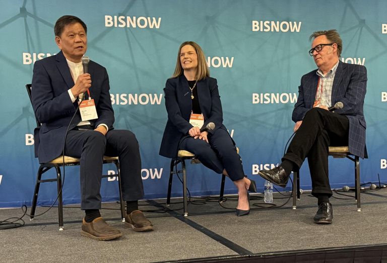 Speakers on the panel at Bisnow's 2026 Houston Master Planned Communities event.