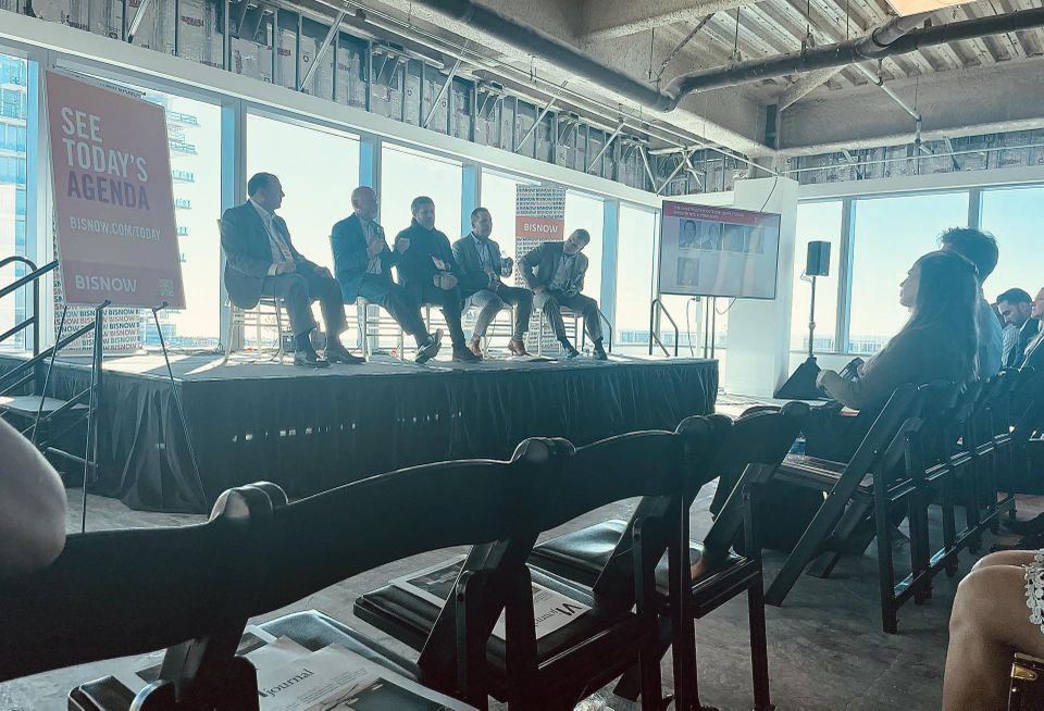 Miami State of the Market Construction Panel. From Left to Right: George Adornato, COO, Suffolk Southeast; Brad Meltzer, President, Two Roads Development; Robin Anezin,Associate, Senior Designer/Architect, Stantec and Moderator Joe Hernandez, Chair, Real Estate Practice Group, Weiss Serota Helfman Cole & Bierman.