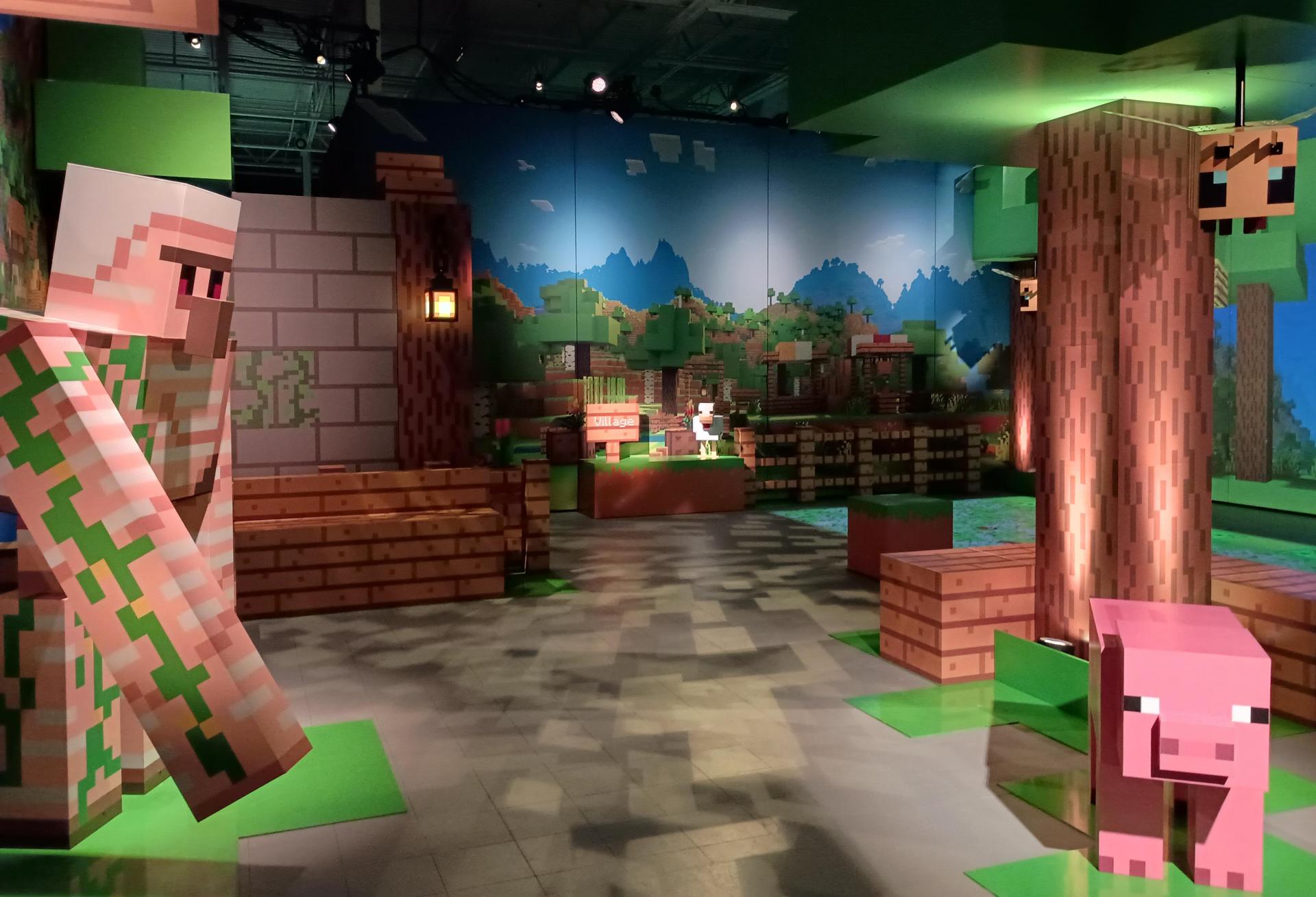 Visitors venture through a number of different themed rooms as part of the Minecraft Experience.