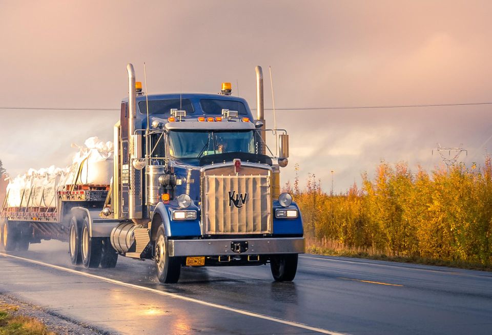 A semi truck