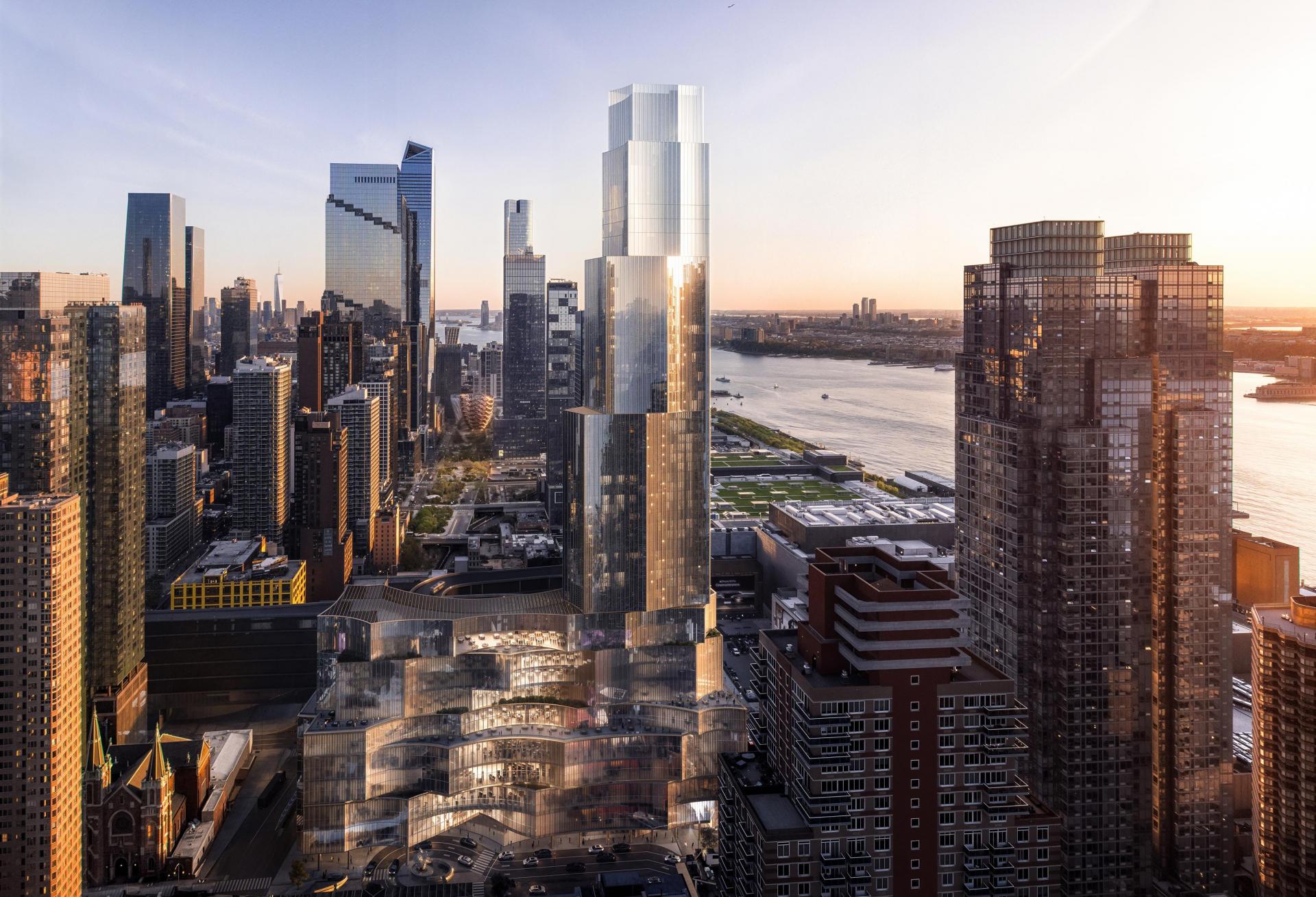 The Avenir looking south with Silver Towers on the right