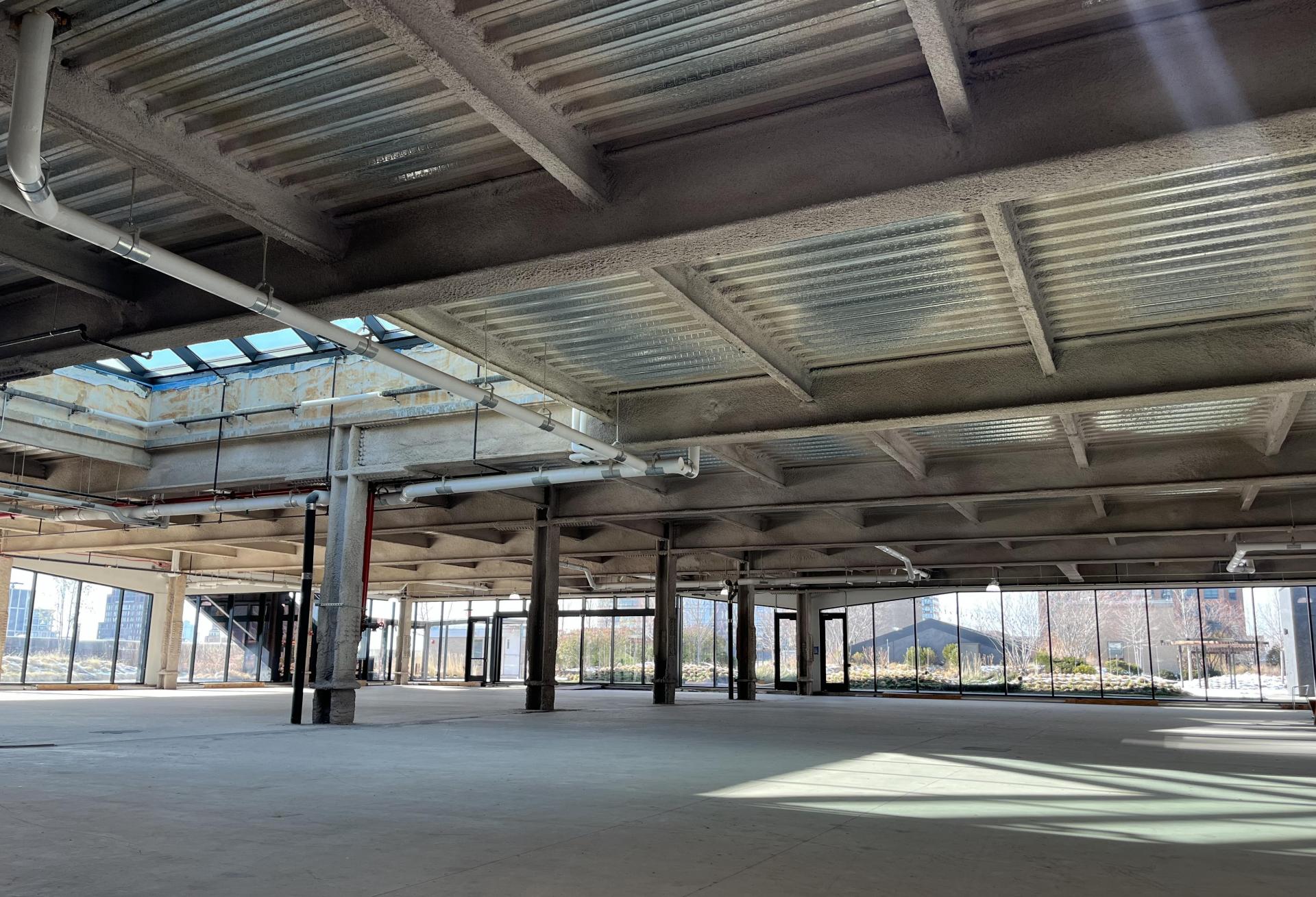 One of the floors that Dentsu is subleasing, which comes with an exclusive two acre outdoor rooftop space.
