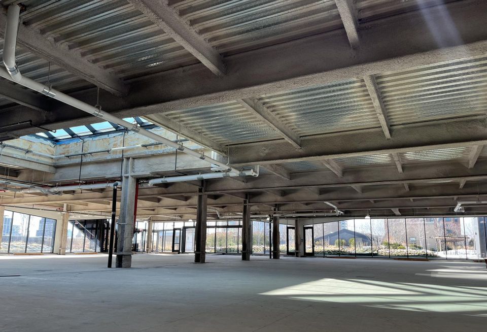 One of the floors that Dentsu is subleasing, which comes with an exclusive two acre outdoor rooftop space.