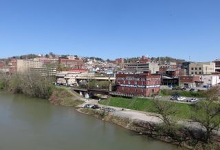 A photo of downtown Morgantown, West Virginia from 2017.